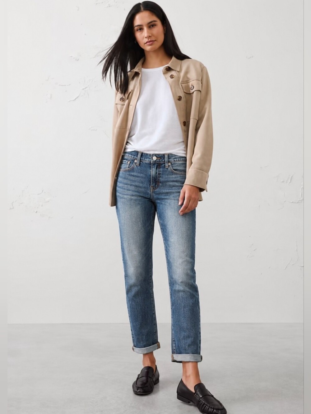 ❤ BANANA REPUBLIC MID-RISE GIRLFRIEND FIT JEANS, 4 (27)